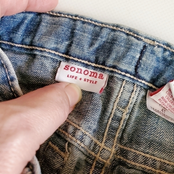 K1235 * Sonoma Girls Jeans Medium Wash Size 4T - Picture 4 of 10